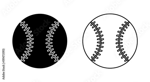 Baseball design elements, stitched baseball icon, sports graphic design, vector illustration Vector