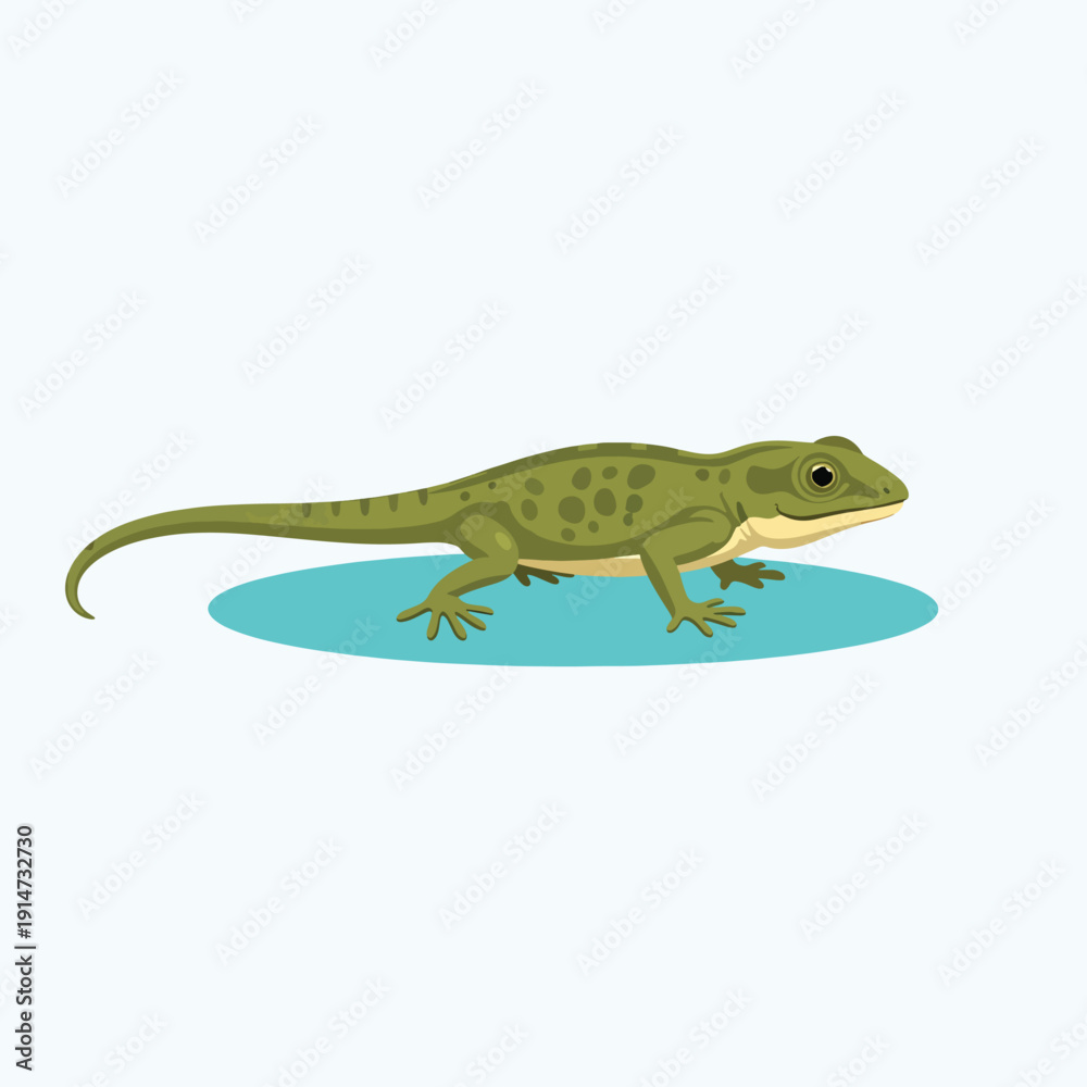 Obraz premium Green Lizard on Water