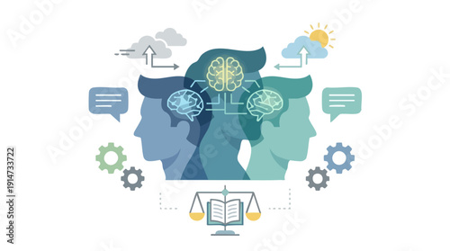 Communication and teamwork brain collaboration.