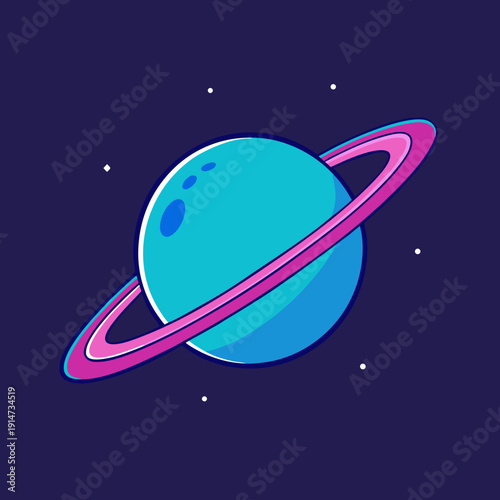 Vector illustration of a planet with ring