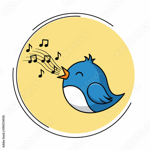 Singing Blue Bird Icon