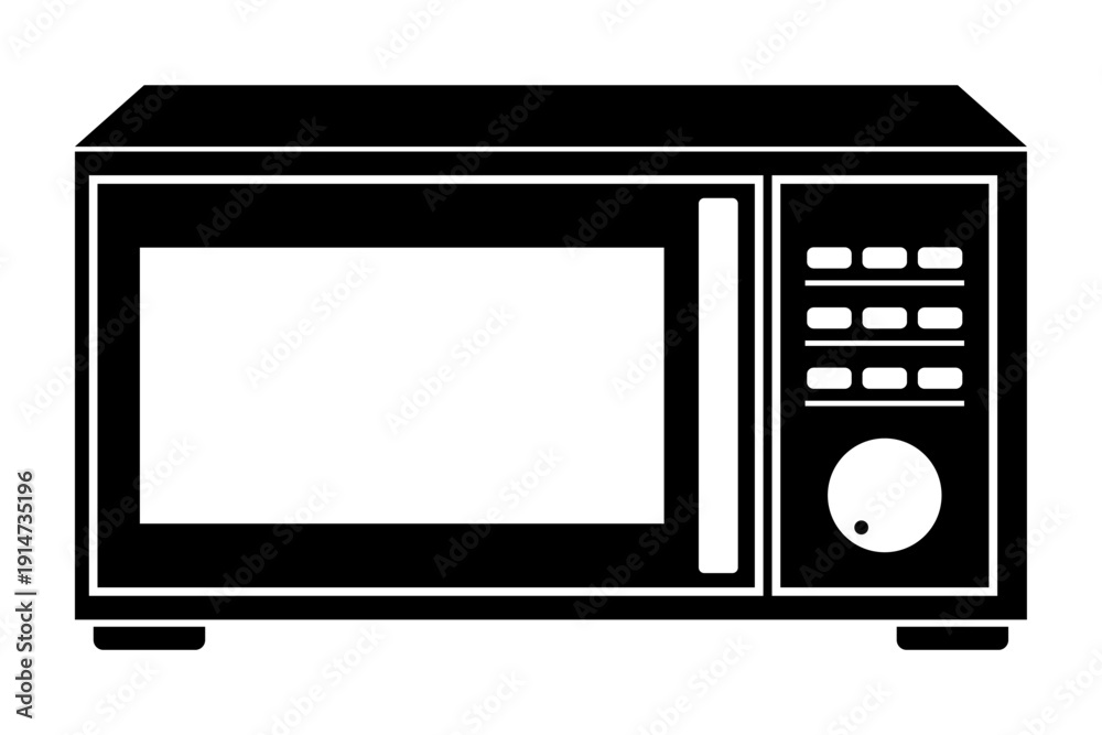 Fototapeta premium black and white microwave front view design art