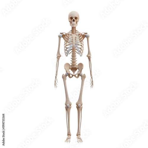 Wallpaper Mural Anatomical human skeleton, frontal view, isolated on black background Torontodigital.ca