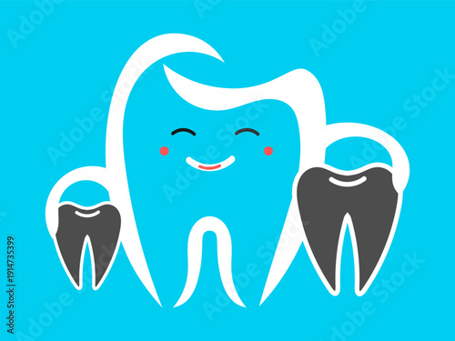 tooth icon symbolizing parental protection and gentle care for children's dental health. Clean, friendly design representing safety, hygiene, love and family-focused healthcare visual