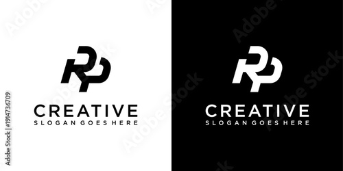 RP or PR initial letter logo design vector