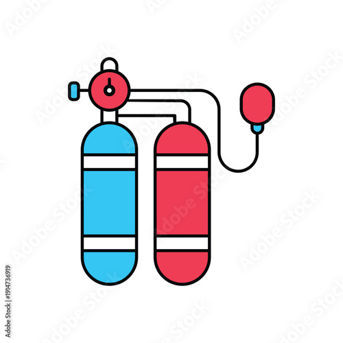 Oxygen Tank icon clean and modern vector illustration