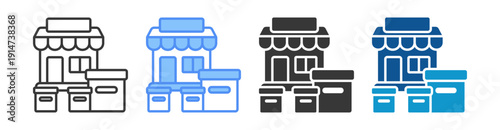 Market Icon Set Multiple Style Collection