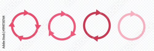Circular Arrow Infographic Cycle Diagram Set. Circular Loop Infographic Icons Pack Clean Vector. 4 Circular Arrow Steps Infographic Design Elements. Rotation round cycle vector scheme process template