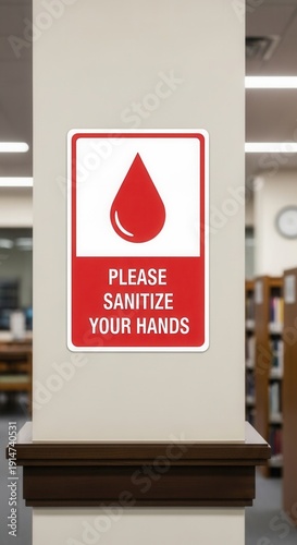 Wallpaper Mural Essential Hygiene Reminder: Sign Displaying Please Sanitize Your Hands in Public Space for Safety Torontodigital.ca