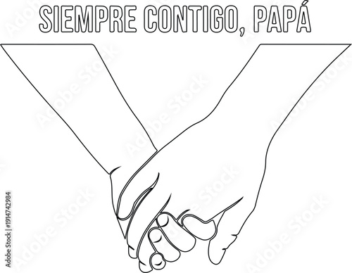 Siempre contigo papá diseño vectorial emotivo para día del padre