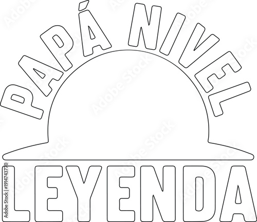 Diseño tipográfico papá nivel leyenda en estilo line art vectorial