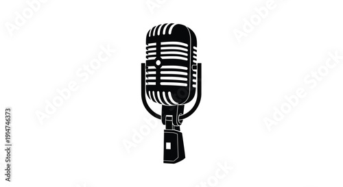 A vintage style microphone illustration on a white background