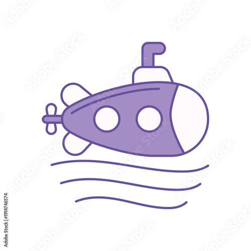 Underwater Craft icon clean and modern vector illustration