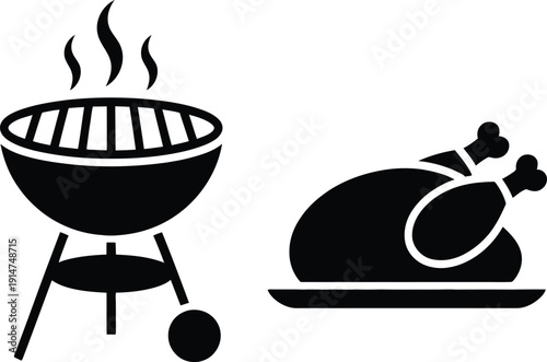 Grilled chicken on a barbecue