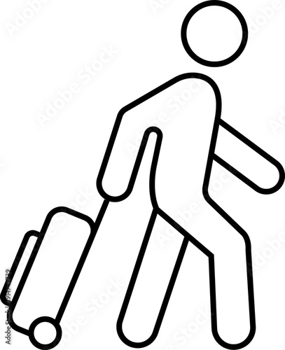 Traveler With Lugagge Icon