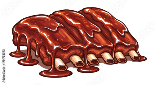 Delicious barbecue pork ribs smothered in rich sauce.