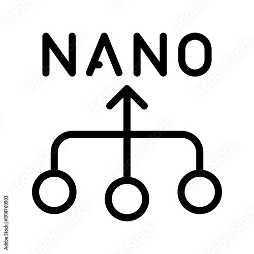 Futuristic Nanotechnology Line icon set for science, research, and advanced technology design