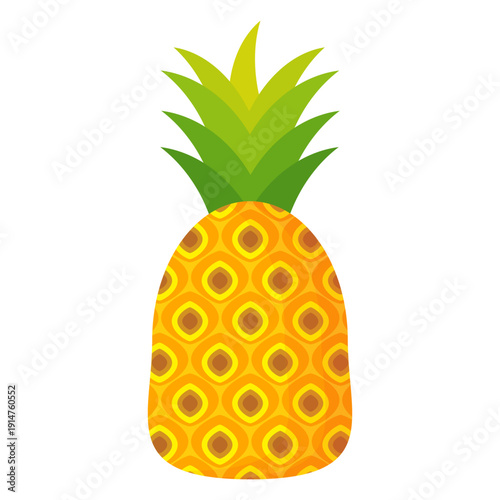 Fresh pineapple fruit illustration, summer pineapple fruit theme. Summer design for holiday promotion and printed on clothing.