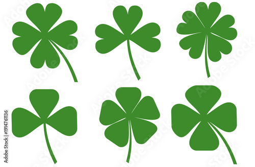 Clover leaf illustration in flat style. Clover leaf vector design symbolizes trust, hope, love, and good luck.