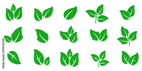 Leaf vector symbol, leaf illustration or leaf emoji in flat style. Spring leaf design, ecological nature theme.	
