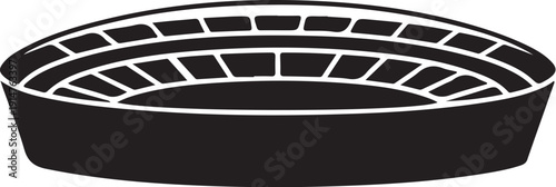 Black and white stadium seating arrangement