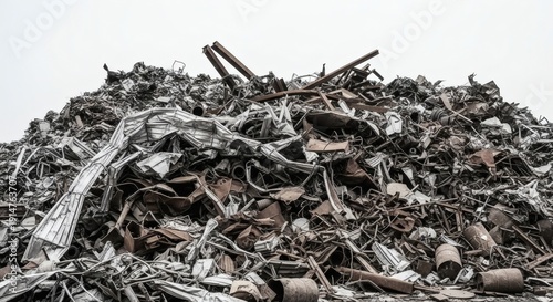 Metal Mountain Scrap heap with urban decay, industrial waste, and recycling.
