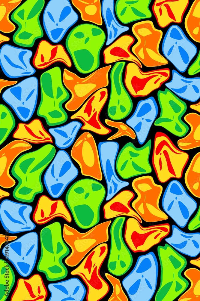 Fototapeta premium Colorful abstract pattern alien skull vertical background