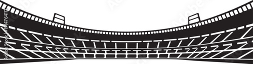 Black and white stadium seating with strip overlay