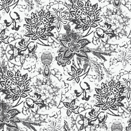 Abstract flowers pattern vector seamless pattern suitable for fabric,textile,and home decore
