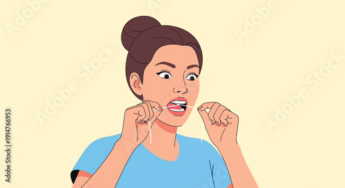 Woman applying lipstick with a surprised expression on her face