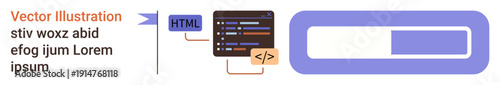 Web development, UI design, coding education, software development, programming concepts, and coding projects. Code editor with HTML and a progress bar. Web development and UI design