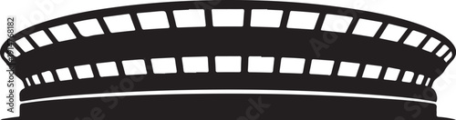Black and white strip with perforated edges reel cinema