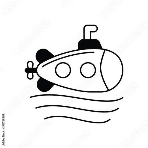 Underwater Craft icon clean and modern vector illustration