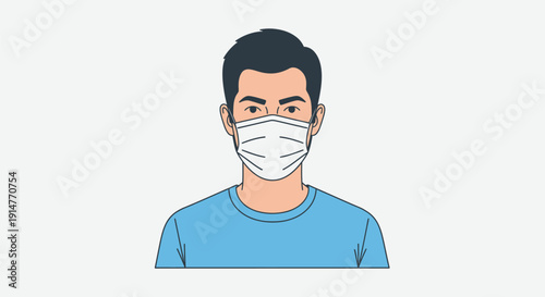 Man wearing face mask vector illustration