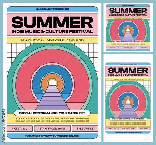 Indie Music Flyer Template Set