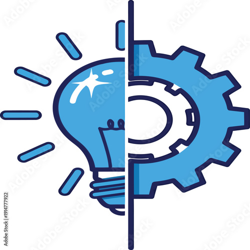 Innovation and technology merging to create new solutions and ideas Vector