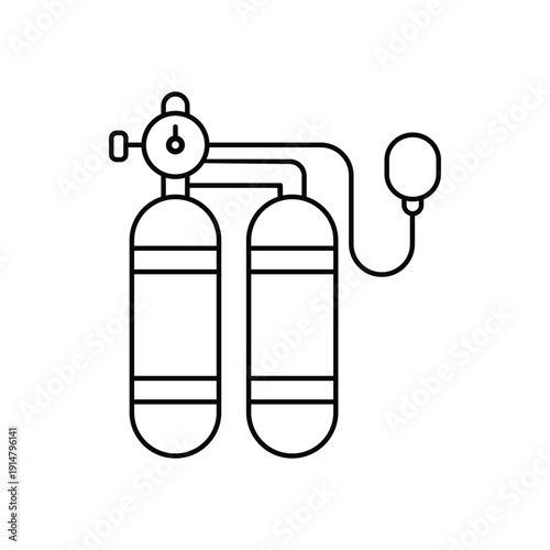 Oxygen Tank icon clean and modern vector illustration