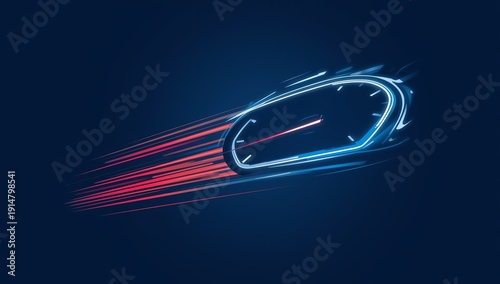 Sport car speedometer for darkblue color background