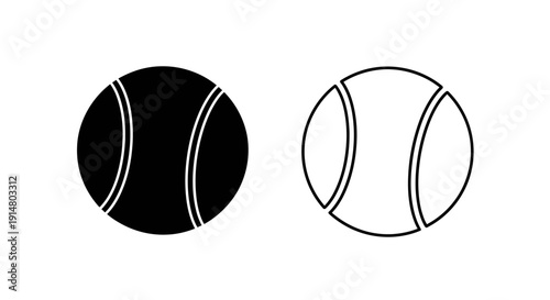 Black and white tennis ball with white background isolated vector illustration Vector