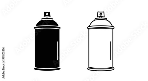 Black and white spray paint cans isolated on white background Vector