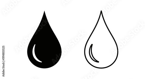 Two droplets, one black and one white, minimalist design, vector illustration Vector