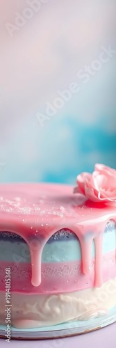 Wallpaper Mural Misty sugar glaze artfully dripped on a pastel cake, a sweet, ethereal landscape,  misty,  glaze Torontodigital.ca