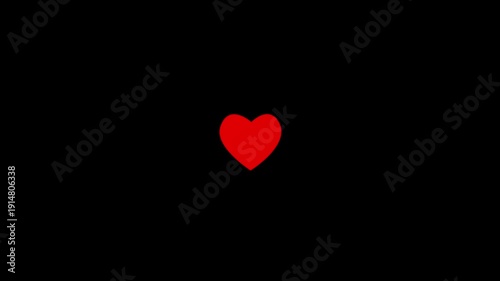 Social media like button with mouse click on heart icon animation in black background. Love line like effect UI animation with mouse click on heart icon