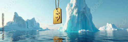 Wallpaper Mural Environmental and Economic Impact Concept in the Arctic Region with US Dollar Sign Torontodigital.ca