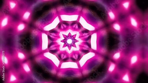 Abstract kaleidoscope in vibrant pinks and yellows