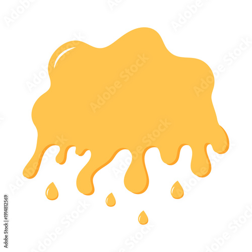 A simple, flat vector illustration of thick, dripping honey or a golden liquid splash. Perfect for beekeeping, sweet food, cooking, and organic product designs