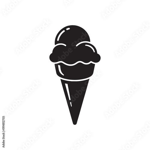 Silhouette of a double scoop ice cream cone