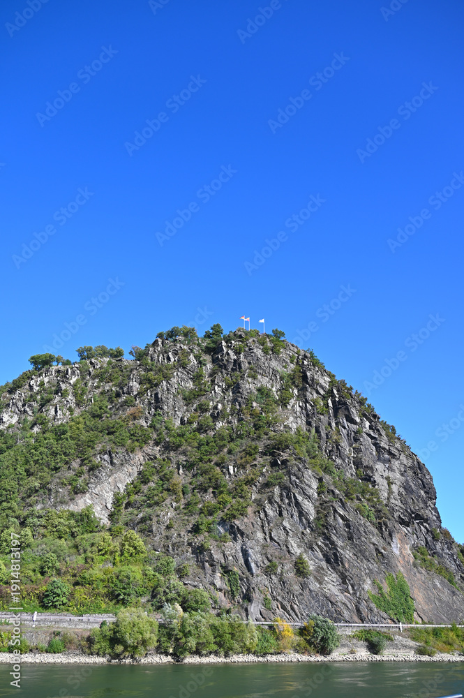 Fototapeta premium Mittelrhein, Rhein, St. Goarshausen, Loreley-Felsen