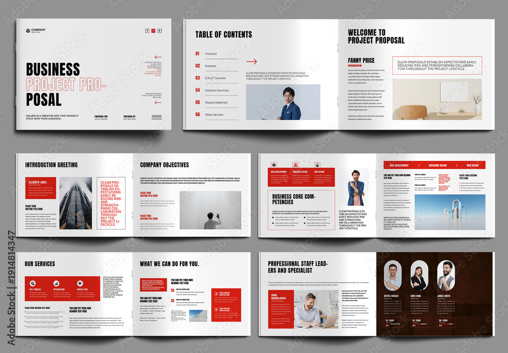Table In Proposal Project Proposal Template Layout Stock Template | Adobe Stock