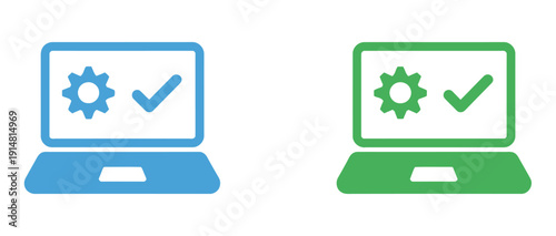 laptop computer settings icon task management checklist online productivity technology concept, ranked titles theme, hierarchy efficiency symbols, premium digital workflow levels for modern business a